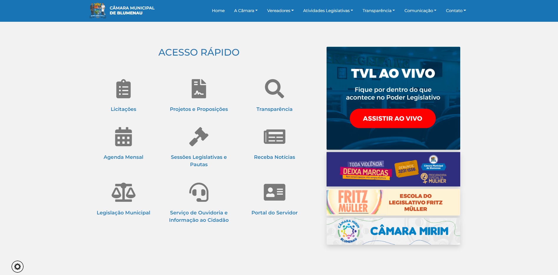 Câmara de Vereadores de Blumenau lança novo site, mais moderno e transparente