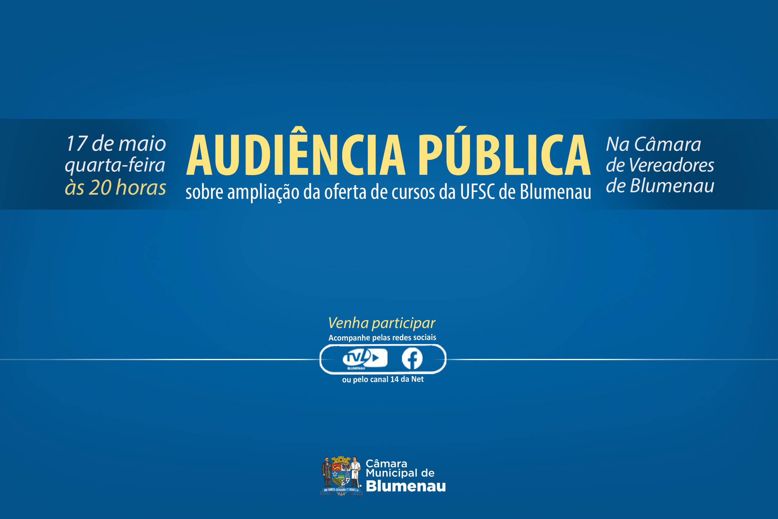 Câmara vai discutir a ampliação da oferta de cursos da UFSC de Blumenau em audiência pública nesta quinta-feira 