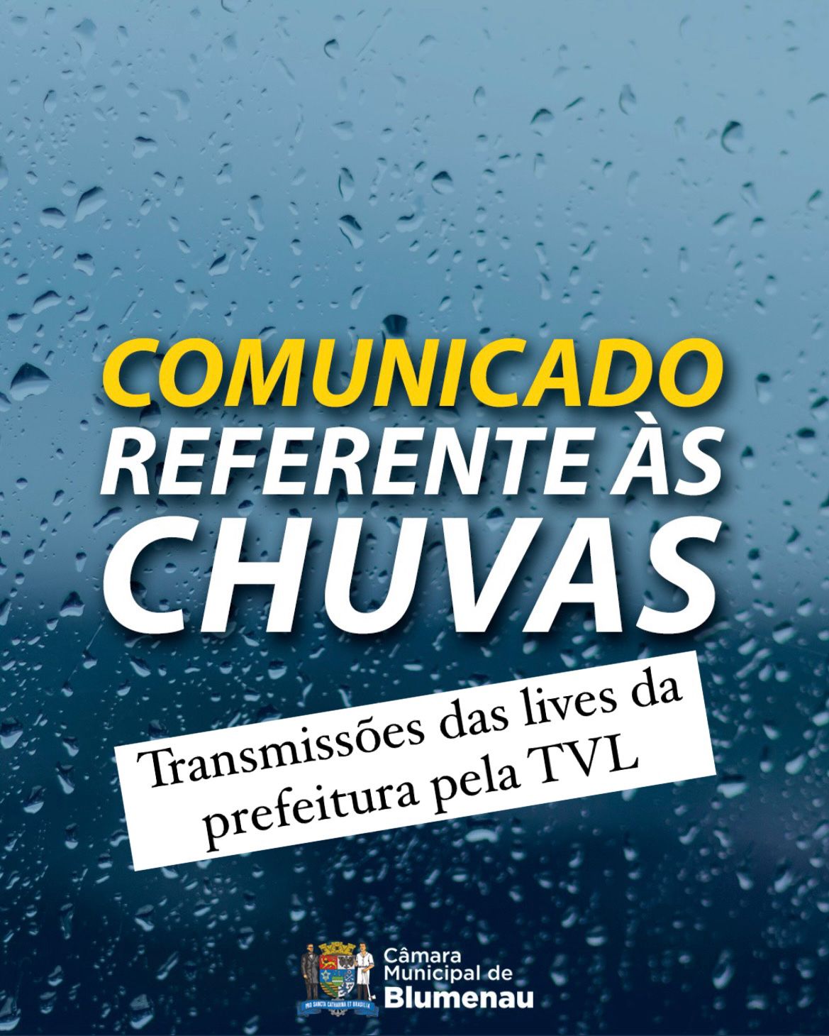 TVL Blumenau transmite ao vivo boletins atualizados da Prefeitura no combate a enchente