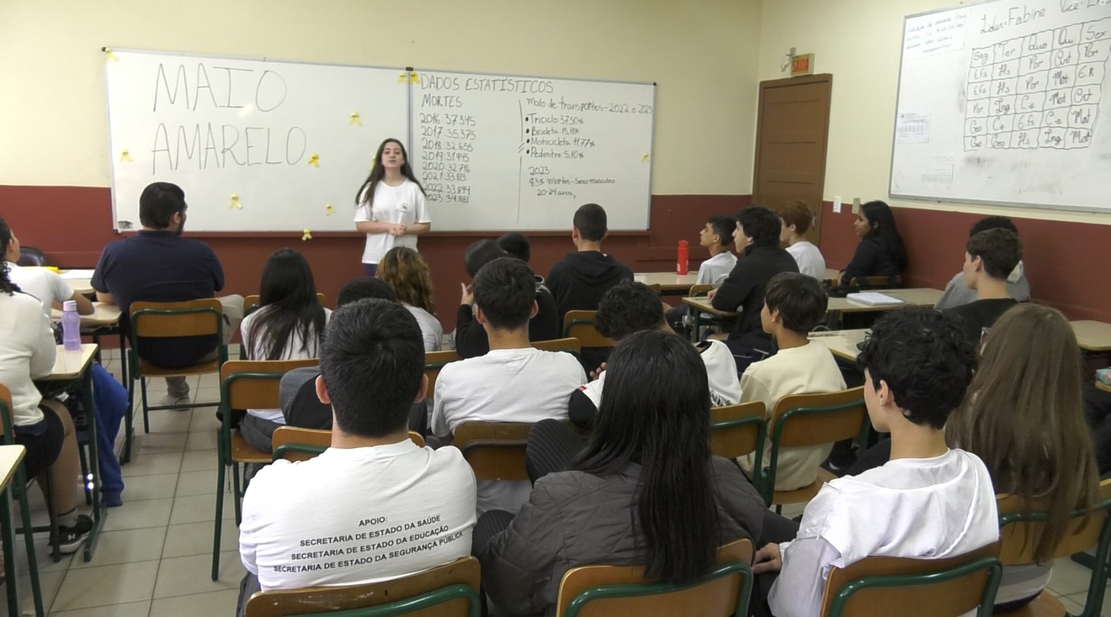 Vereadores mirins de Blumenau levam campanha Maio Amarelo às escolas da cidade